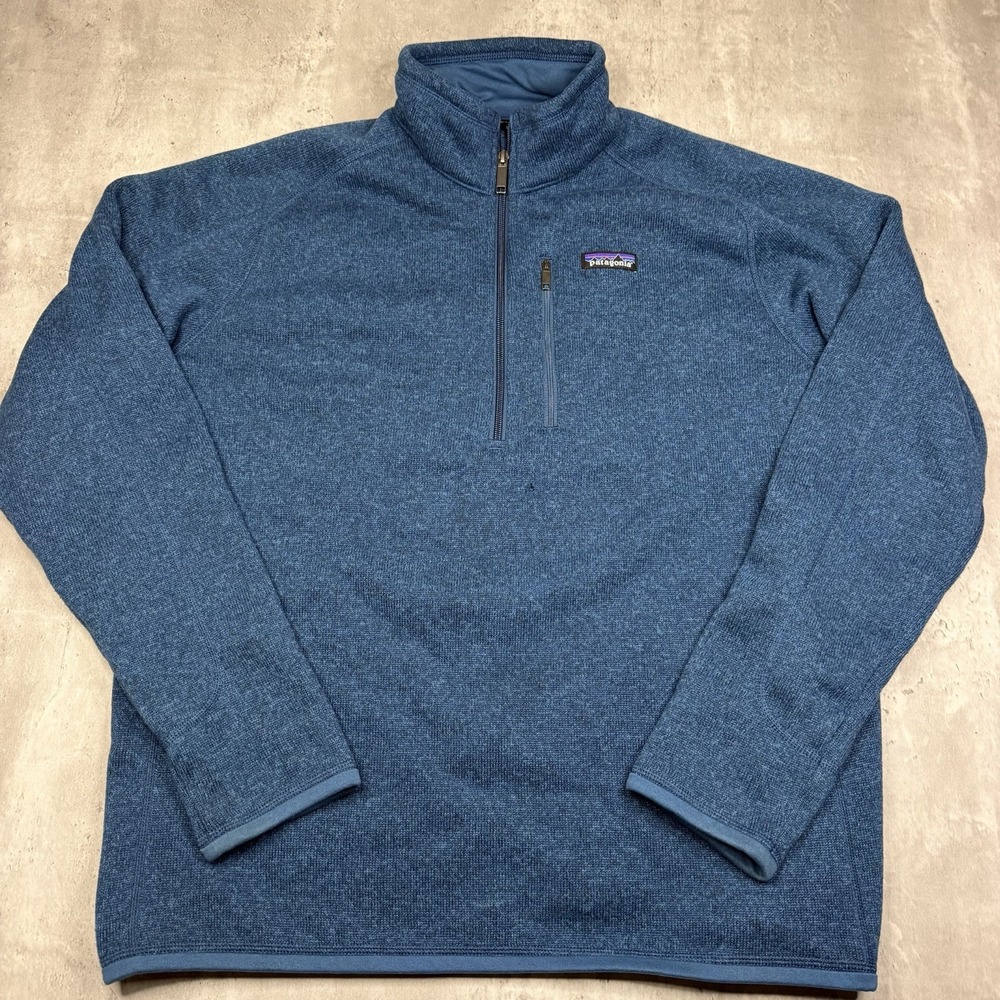 Patagonia Better Sweater 1/4 Zip Pullover Mens Blue Fleece Jacket Sz Large
